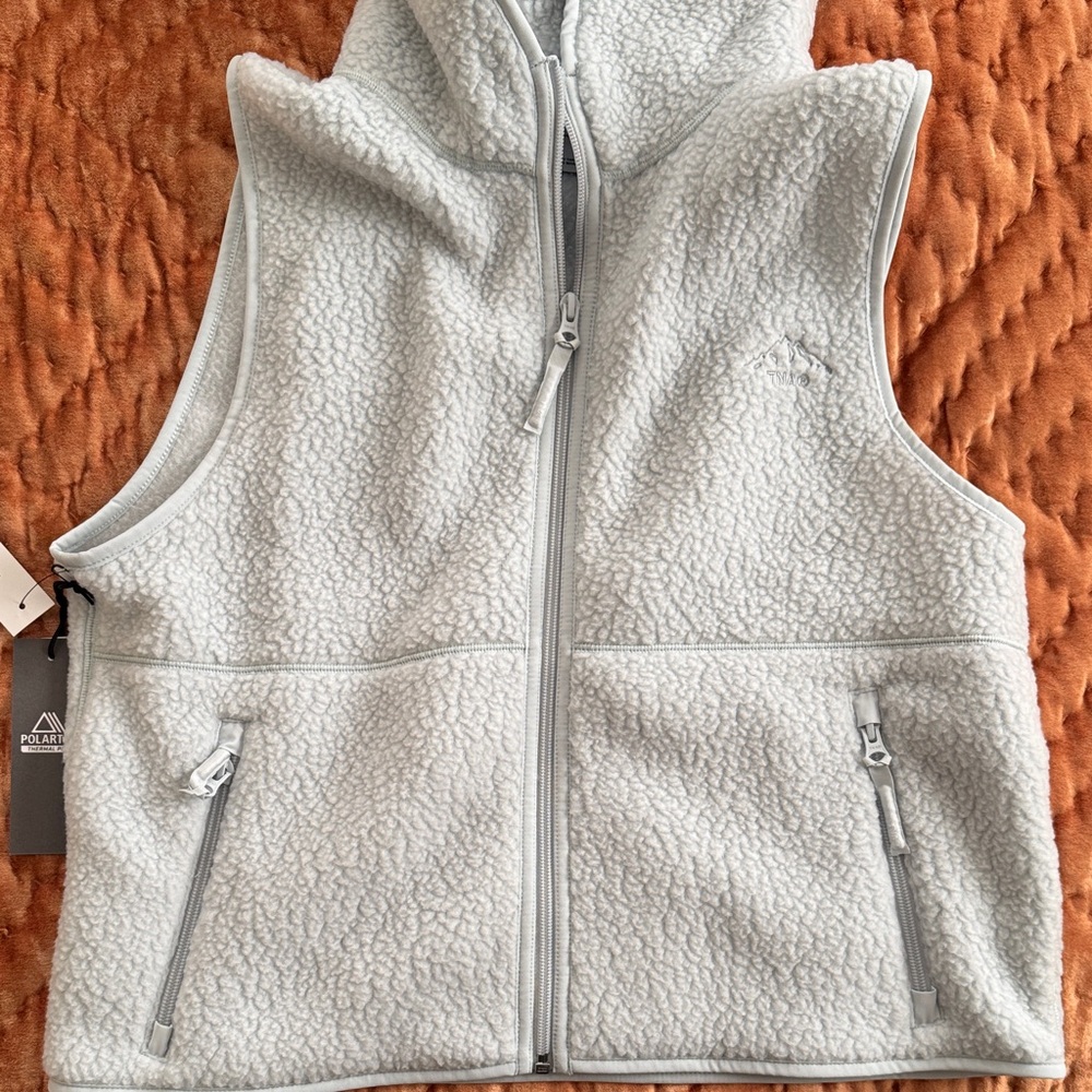 TNA Baby Blue Sherpa Polartec Fleece Vest